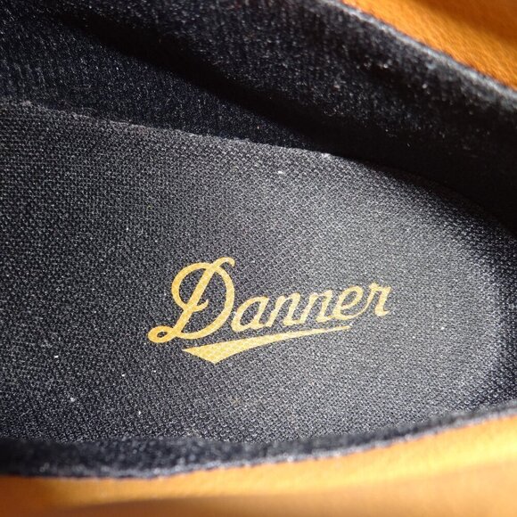 Danner men's size 7D, boots, Tortoise Brown leather black fabric, rubber outsole - Picture 10 of 16